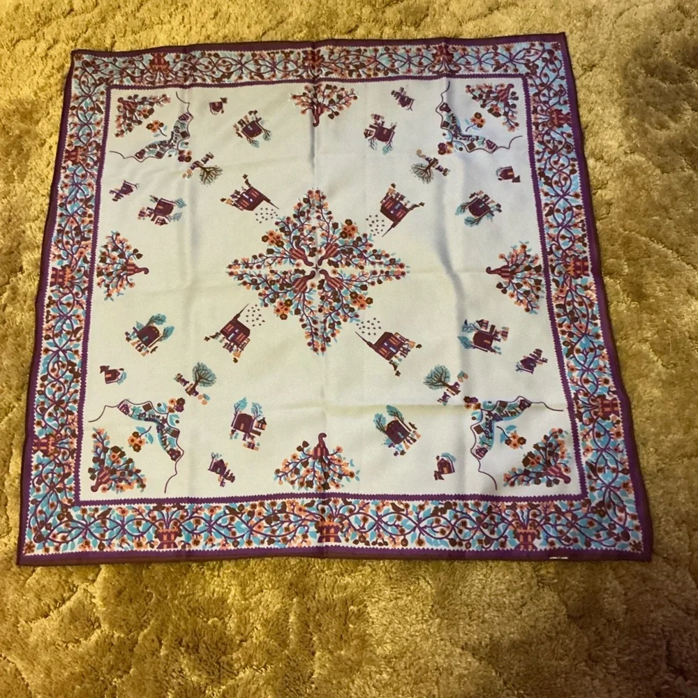 Vintage Multicolor Patterned Scarf - Picture 8 of 8